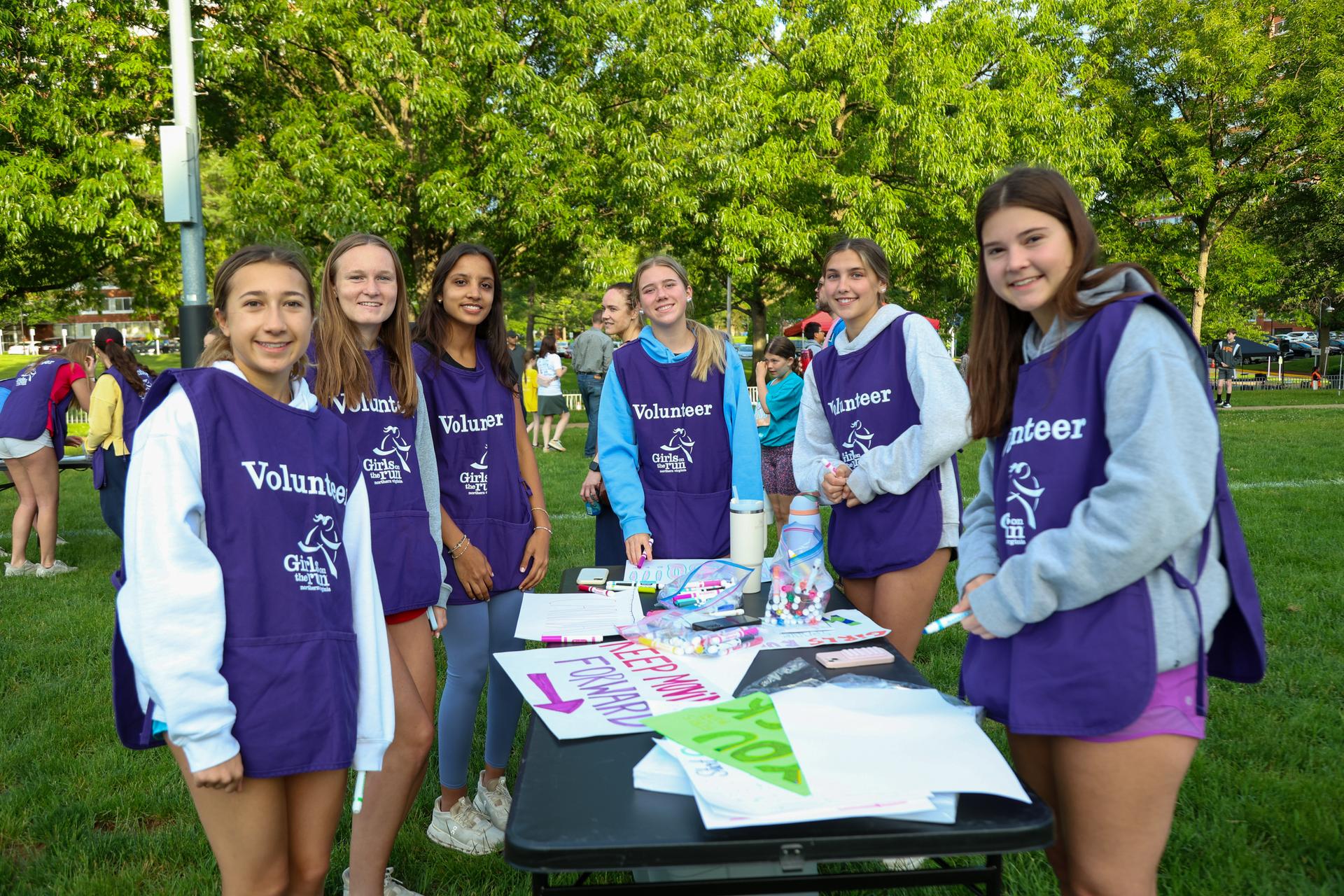 Group of volunteers at the Girls on the Run 5K.