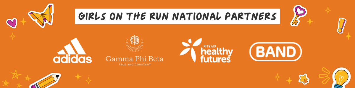 Girls on the Run National Partners: Adidas, Gamma Phi Beta, Rite Aid Healthy Futures, and BAND